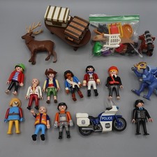 Geobra Playmobil Lot People Figures Accessories Pirate Treasure Police Animal