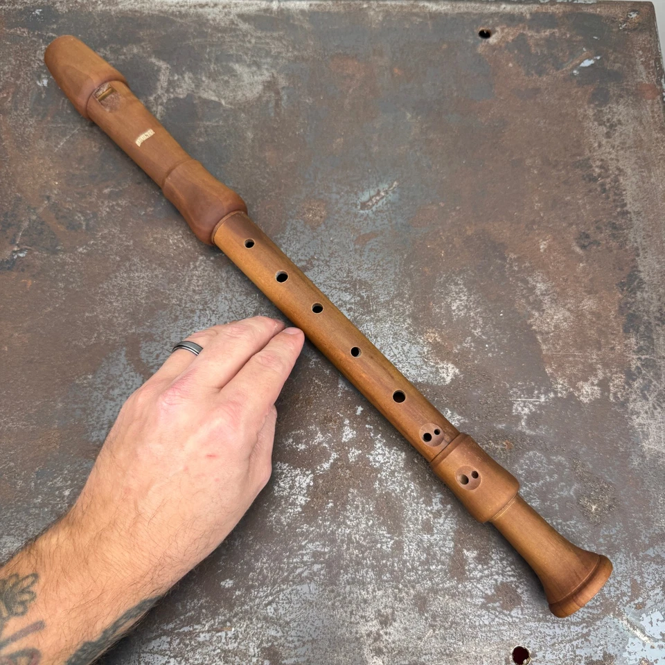 HOHNER "Musica" Pearwood 录像机 9574 德国 Blockflote 英语手指 — 第 2/4 张图片