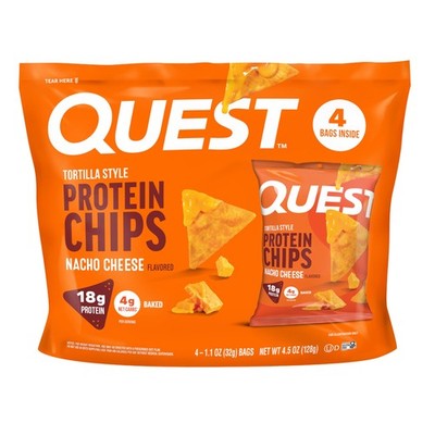 Quest Nutrition Nacho Cheese Tortilla Style Protein 1.1 Ounce (Pack of 4)