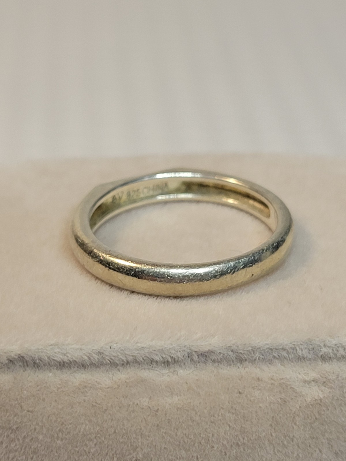 Sterling Silver 925 Solid Plain Thin Signet Flat … - image 5