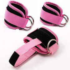 Fitness Ankle Straps Adjustable D-Ring Support Cuffs Gym Leg Excercises Trainin