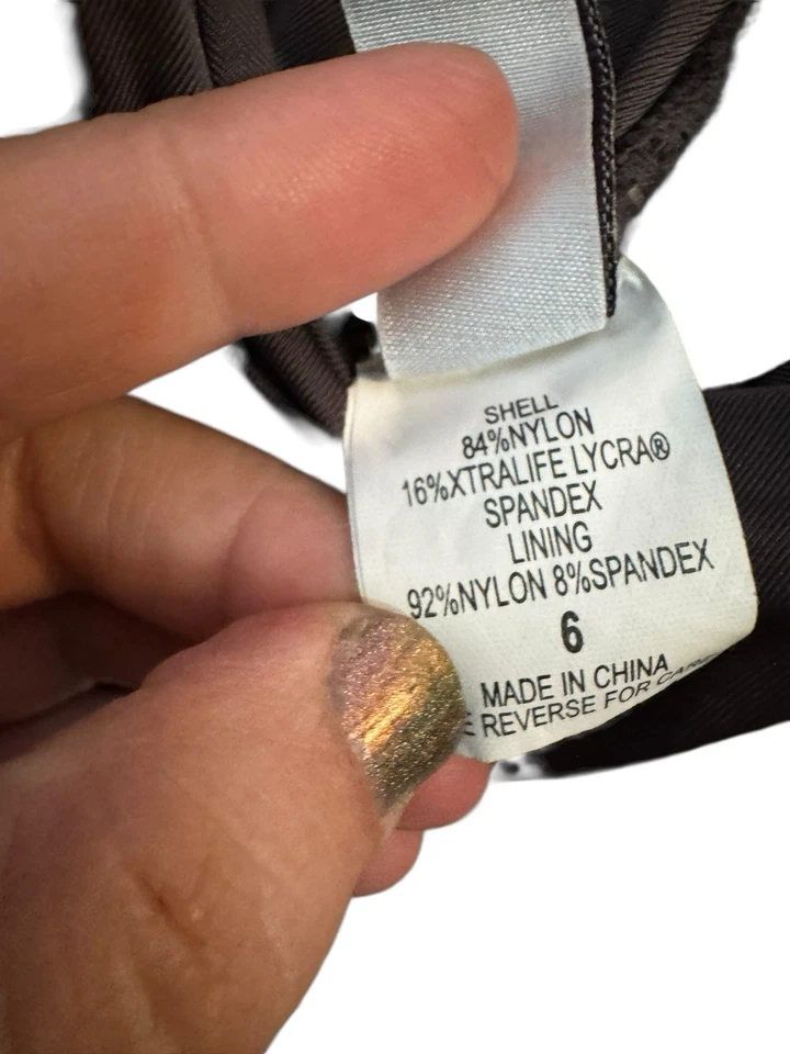 Traje de baño Badgley Mischka traje de baño fruncido adelgazante de una pieza para mujer talla 6  Foto 3 de 4