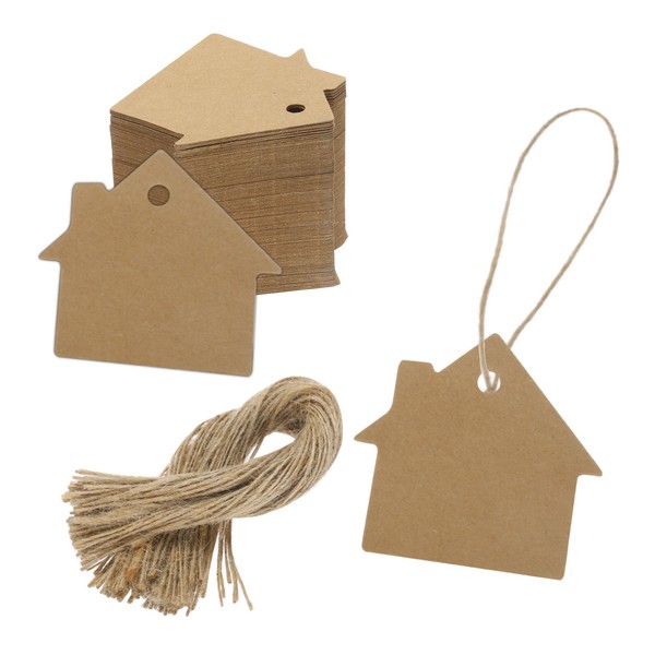 "100Pcs GeschenkanhäNger Aus Kraftpapier, 2,3X2,2\" Zellstoffpapier-Etiketten"-image
