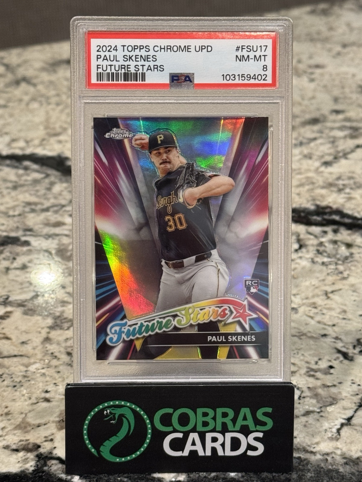 2024 TOPPS CHROME UPDATE FUTURE STARS #FSU17 PAUL SKENES ROOKIE RC PSA 8