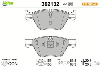 VALEO Bremsbelagsatz Scheibenbremse ESSENTIAL 302132 für E87 BMW E91 E90 E88 E81