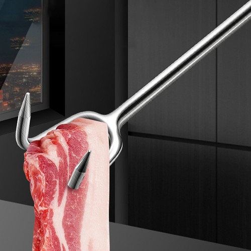 Stainless Steel Meat Hook Barbecue Rack Cooking Flipper Bbq Food - Picture 5 of 12