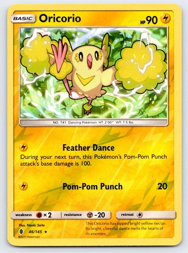 Oricorio 46/145 Rare Guardians Rising Pokemon Reverse Holo Lightly Played