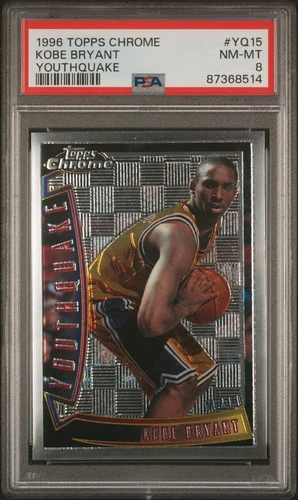 1996 TOPPS CHROME YOUTHQUAKE #YQ15 KOBE BRYANT ROOKIE RC PSA 8