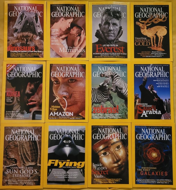 National Geographic Magazines 2003 entire year with inserts and maps