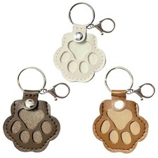Pet Hair Keychain, Cat Paw Leather Keychain for Collecting Dog Cat Hair, Pet
