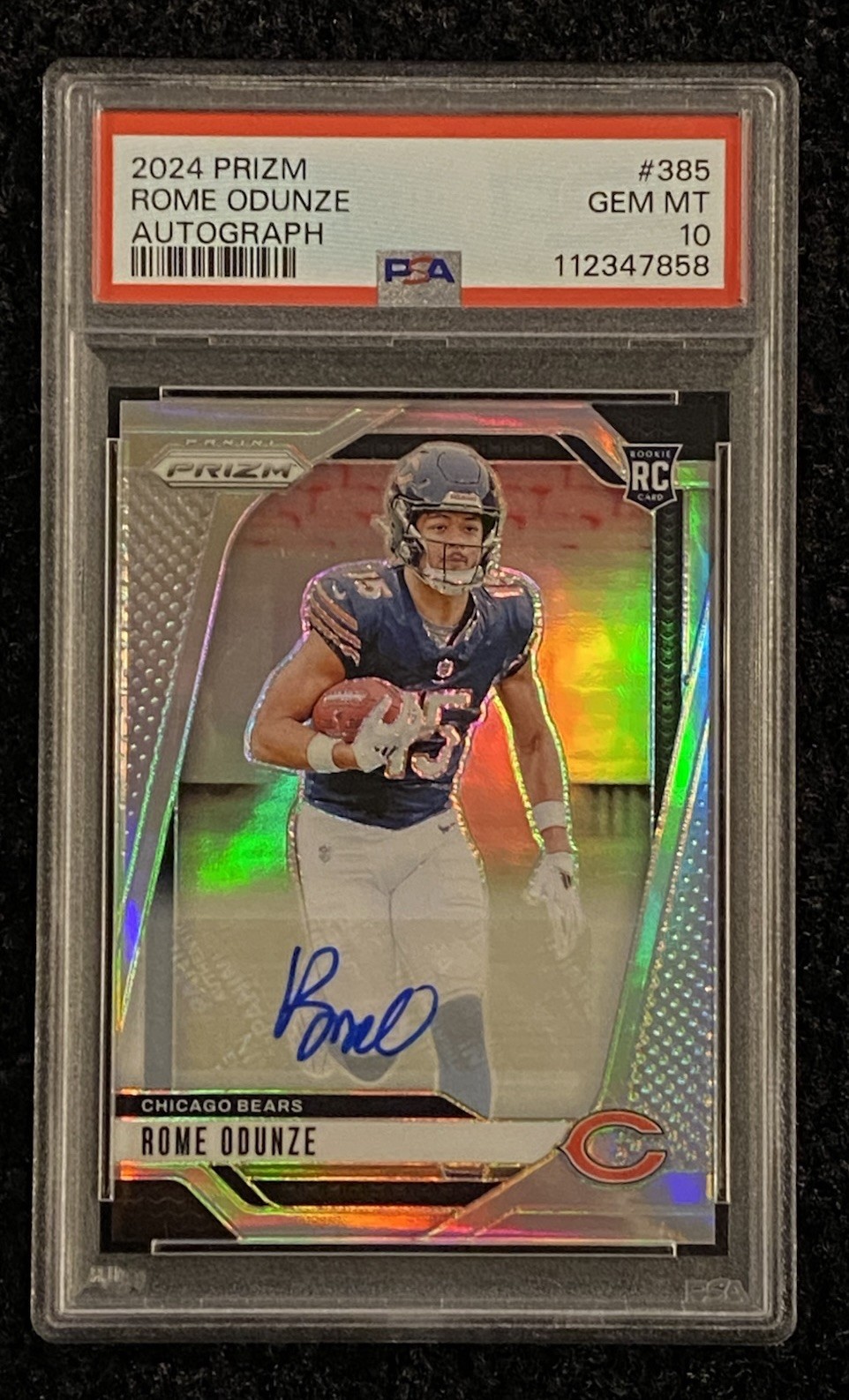 2024 PANINI PRIZM ROME ODUNZE SILVER PRIZM ROOKIE AUTO - PSA 10 GEM MINT