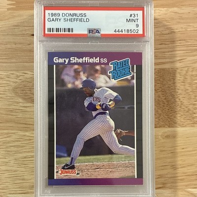 1989 Donruss Gary Sheffield Rated Rookie RC #31 Brewers PSA 9 Denotes Back