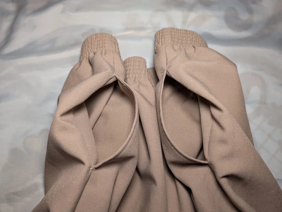 BON WORTH Light Brown Pull On Pants POCKETS Elastic Waist POLYESTER Womens Large - Image 3 of 4