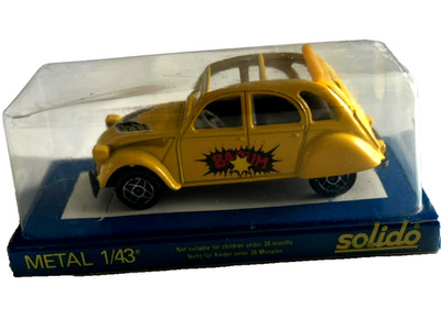 Citroen 2CV gelb offenes Dach 1/43 Solido Druckgussmodell versiegelte Blisterpackung