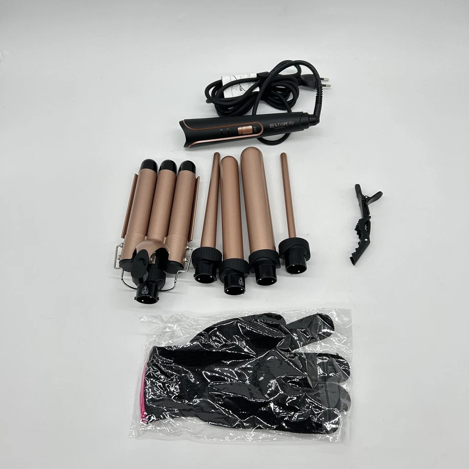 BESTOPE PRO Lockenstab Lockenstäbe 3 Fässer Welleneisen 5 in 1– Lockenstab Set 3