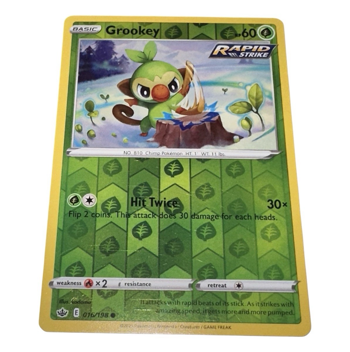 Grookey 016/198 - SWSH06: Chilling Reign Reverse Holo LP - Buy 3 Get 2 Free