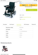 POWERCHAIR Komfi-Rider PW1800 Collapsible Electric Wheelchair LOCAL DELIVERY