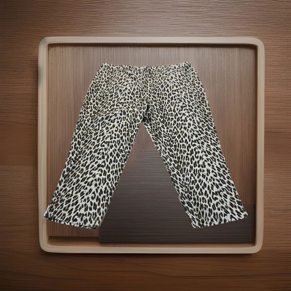LARRY LEVINE 女式动物印花猎豹印花棕色黑色卡普里裤 22w 码 — 第 4/4 张图片