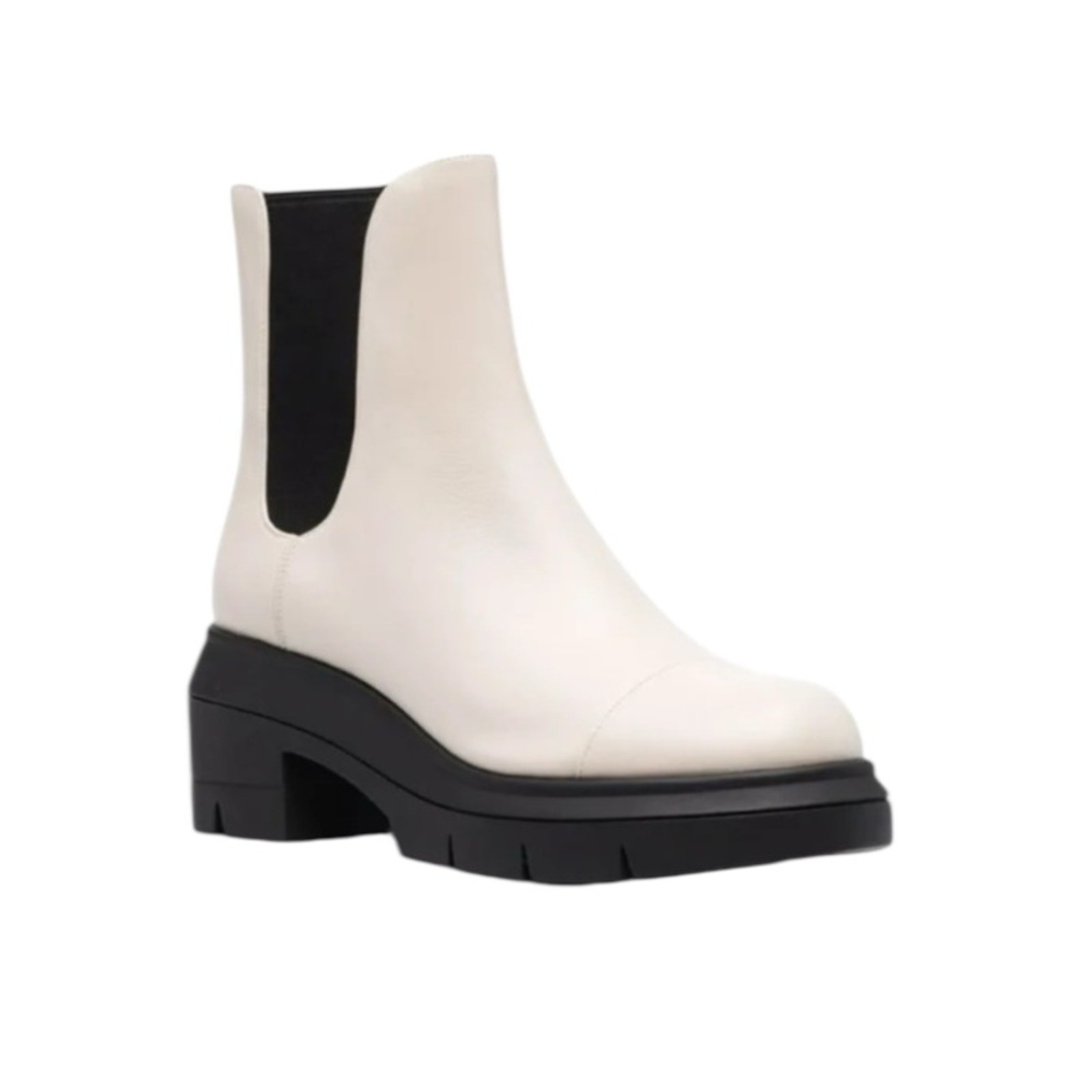 SAOLA Stivaletti nuovi senza etichette Stuart Weitzman Norah in pelle suola a strappo Chelsea bianchi 8 5