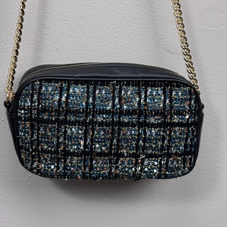 Cartera Bandolera Express Tweed Cuadros Oscura Academia Jackie Kennedy Editorial 9x5x3 Foto 2 de 4