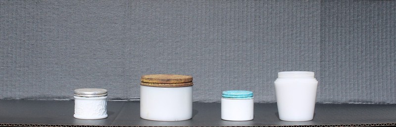 Vintage Milk Glass Vanity Bathroom Larkin Cold Cream, Various Other Milk Glass