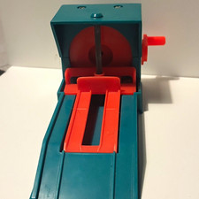 Vintage Fisher Price Teal Plastic Toy Car Lift With Working Hand Crank Vintage Fisher Price Teal Plastic Toy Car Lift With Working Hand Crank