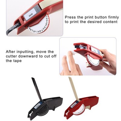 Embossing Label Maker Clear Number Letter One Hand Operation Durable ABS Label