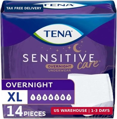 TENA Sensitive Care Overnight Incontinence Underwear for Women, Adult diapers, X