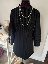 New Halogen Windowpane Long Sleeve Dress Holidays Christmas Small