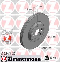 2X Bremsscheibe Coat Z Zimmermann 470.2418.20 FüR Renault VEL Satis Espace JK0 4