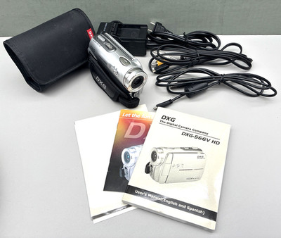 DXG 566V HD Slim Compact Camcorder 5.0 + Battery/ Travel Case/ Charger/ & Manual