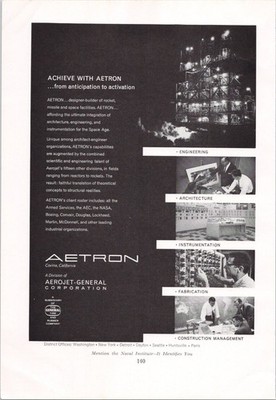 AETRON 1961 Vintage Print Ad Space Age Engineering Architecture