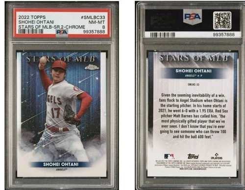 2022 Topps Chrome Shohei Ohtani Stars of the MLB SMLBC-33 Card PSA 8