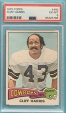 1975 Topps #490 Cliff Harris PSA 6 EX-MT Rookie Card HOF RC Cowboys. rookie card picture