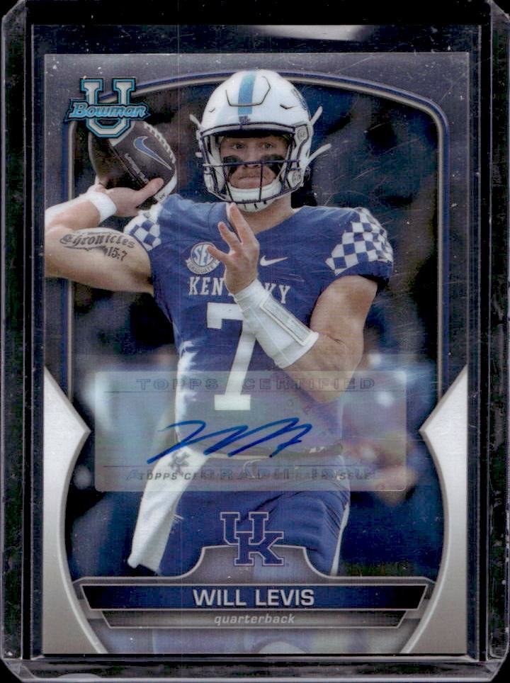 2022 Bowman U Chrome Will Levis Prospect Auto Rookie RC #5 Wildcats