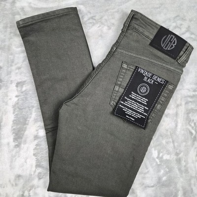 VGB Vintage Genes Black Jeans Mens 30x30 Slim Fit Comfort Terry Denim Super Soft