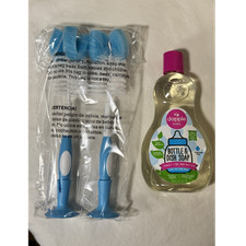 Dr. Brown  s Bottle Brush 2-Pack Blue/White  Dapple Baby Bottle and Dish Soap
