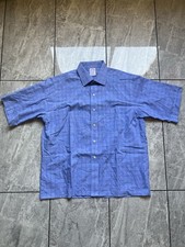 Brooks Brothers 1818 Mens Blue VTG ButtonUp Dress Shirt Windowpane Plaid 16-35