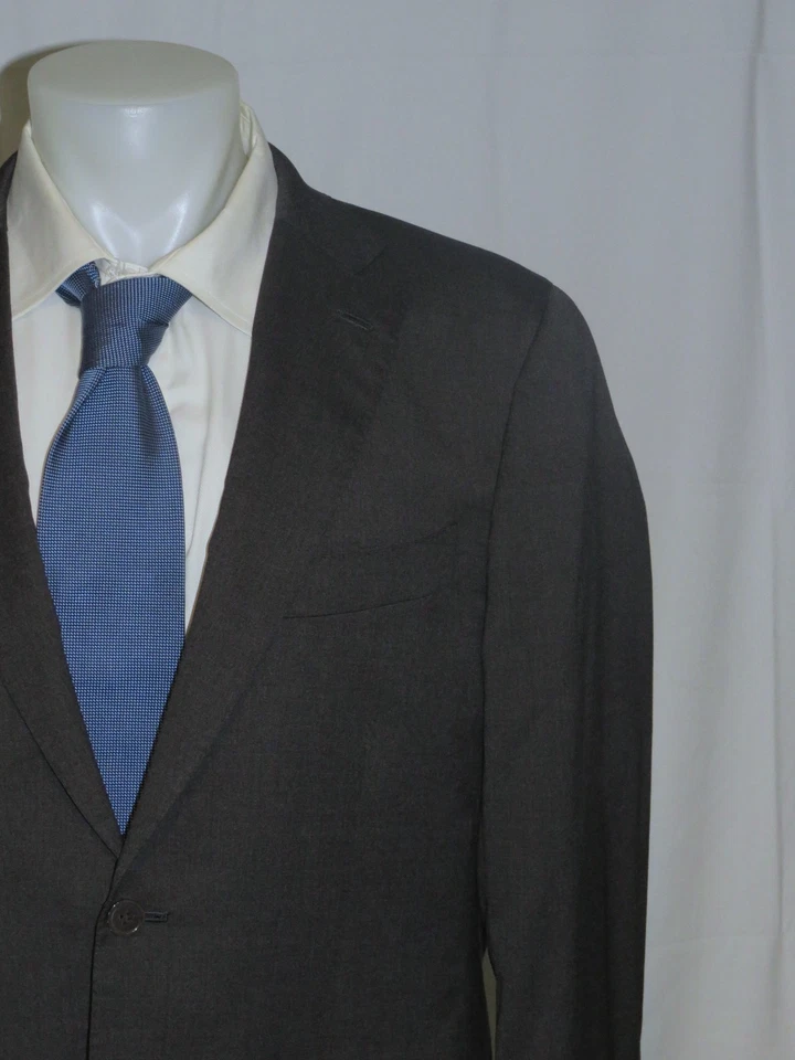 Isaia Sanita Current Silk Blend Solid Charcoal Two Button Suit Jacket 46L - Image 3 of 4