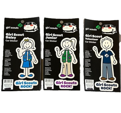 Retired Girl Scout Vinyl Car Stickers Lot of 3 Daisy Junior Dad Volunteer HTF