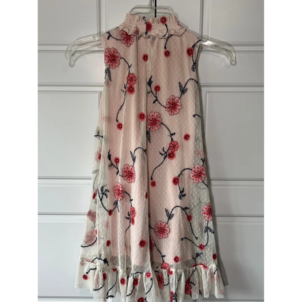 Bonnie Jean Floral Embroidered Dress Ruffle Trim Party Special Occasion Size 8 - Image 3 of 4