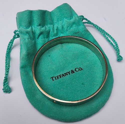 Tiffany & Co Diamond Silver Keyhole Lock Bangle Bracelet & Pouch (Discountinued)