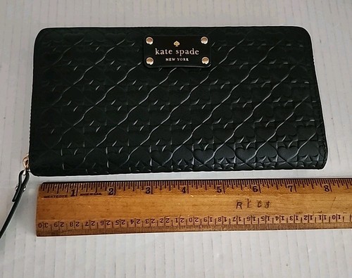 Kate Spade Geldbörse Schwarz Penn Place Prägung Neda Rundumreißverschluss Neu - Bild 6 von 24