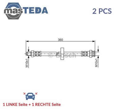 1 987 481 017 BREMSSCHLAUCH BREMSLEITUNG HINTEN VORNE BOSCH 2PCS NEU
