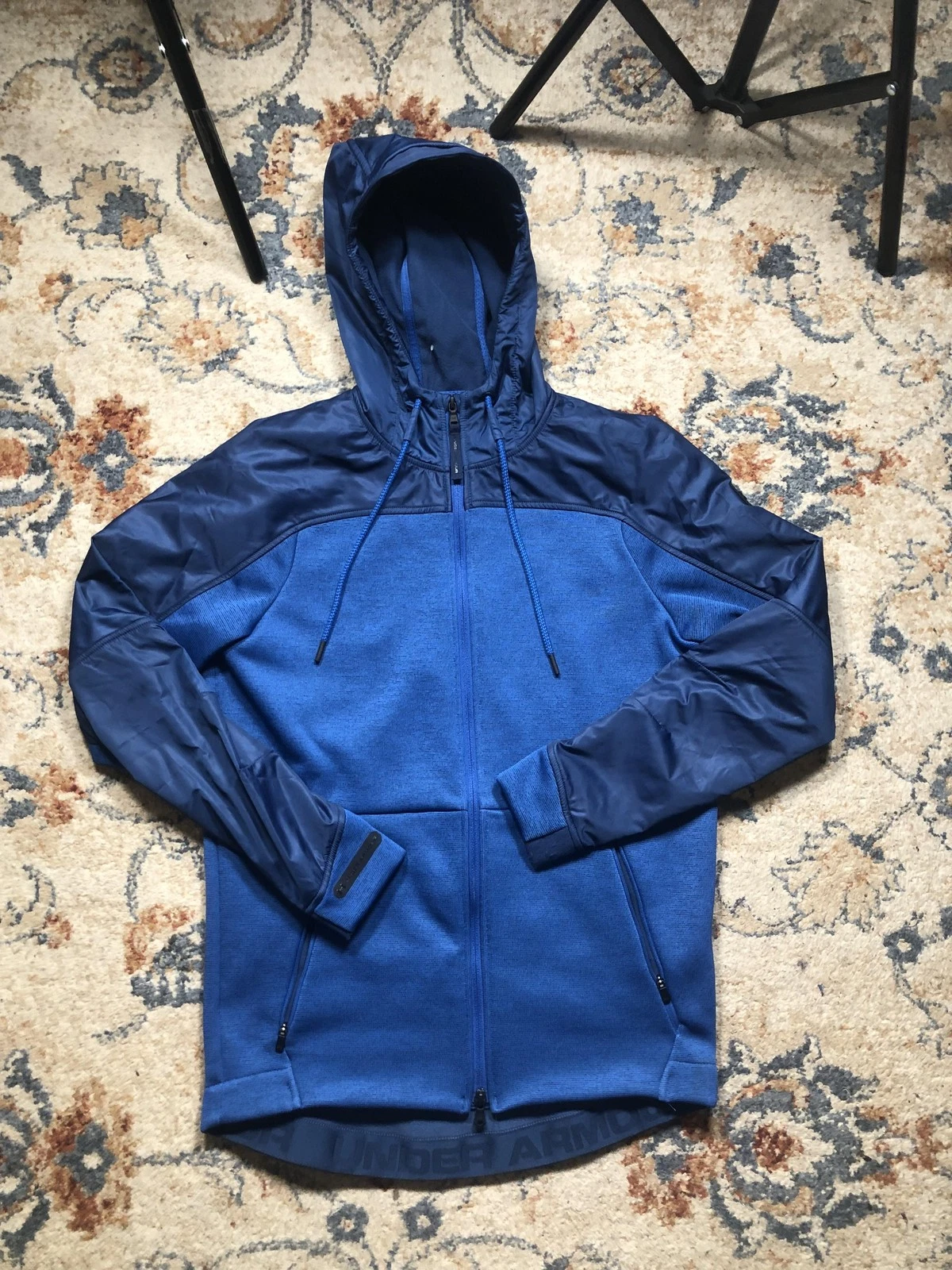 Under Armour Jacket Mens Small Blue The Swacket Hooded Full Zip Athletic