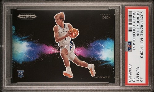 2023 PANINI PRIZM DRAFT PICKS BLACK COLOR BLAST #5 GRADY DICK RC PSA 10 - Foto 1 di 2