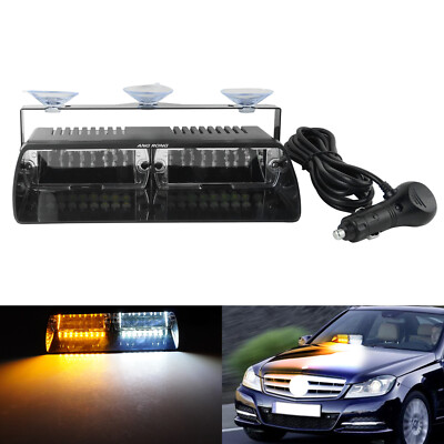 1x LED Auto KFZ Weiß Gelb Frontblitzer Blitzlicht Warnleuchte LKW Strobe Licht