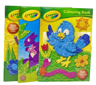 Crayola Colouring Books Set Of Three Kids Art & Crafts Activity Rainy Day Play