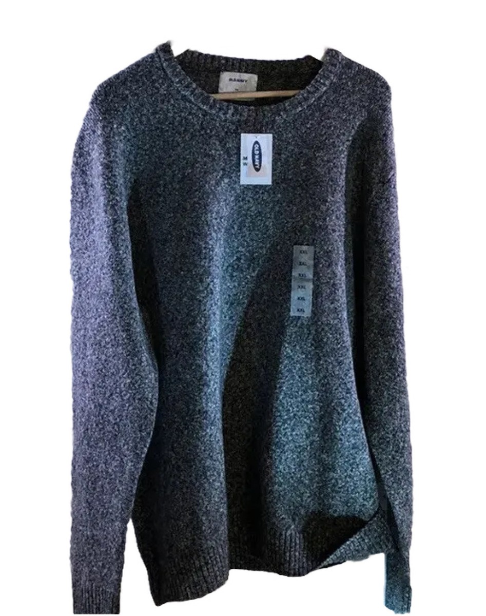 Old Navy, Sweater Men 2XL XXL Cotton Knit Pullover Charcoal