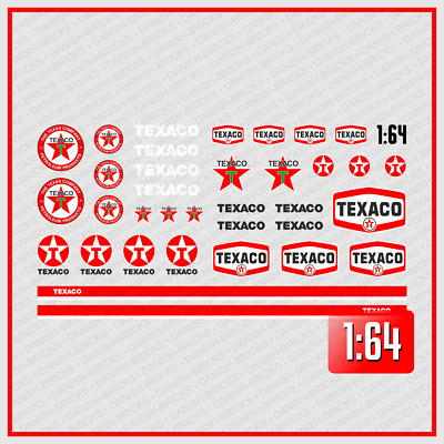 Waterslide Decal 1:64 Gasoline Texaco Racing Carrera Cars Slotcar USA NASCAR